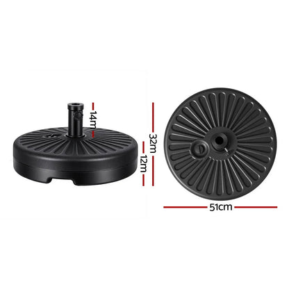 Instahut Outdoor Umbrella Base Weight Round Plastic Pole Holder 30-48mm Beach - Image 3