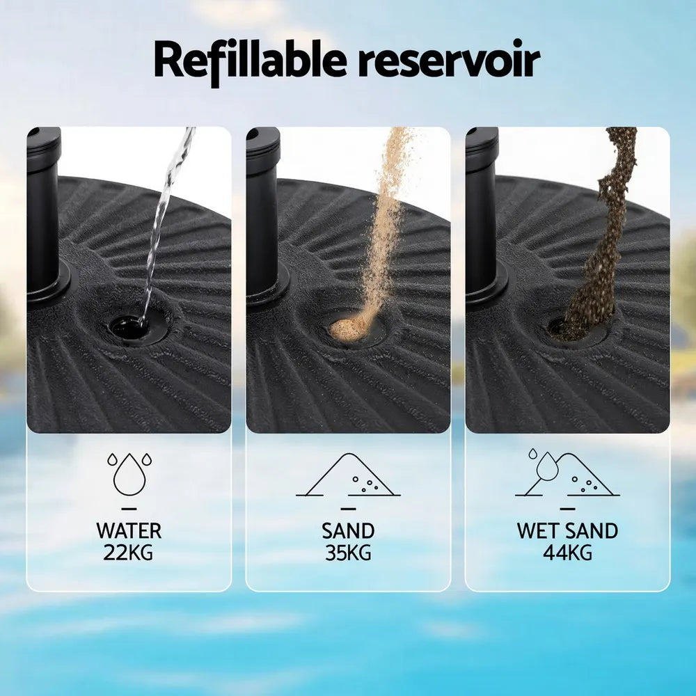 Instahut Outdoor Umbrella Base Weight Round Plastic Pole Holder 30-48mm Beach - Image 6