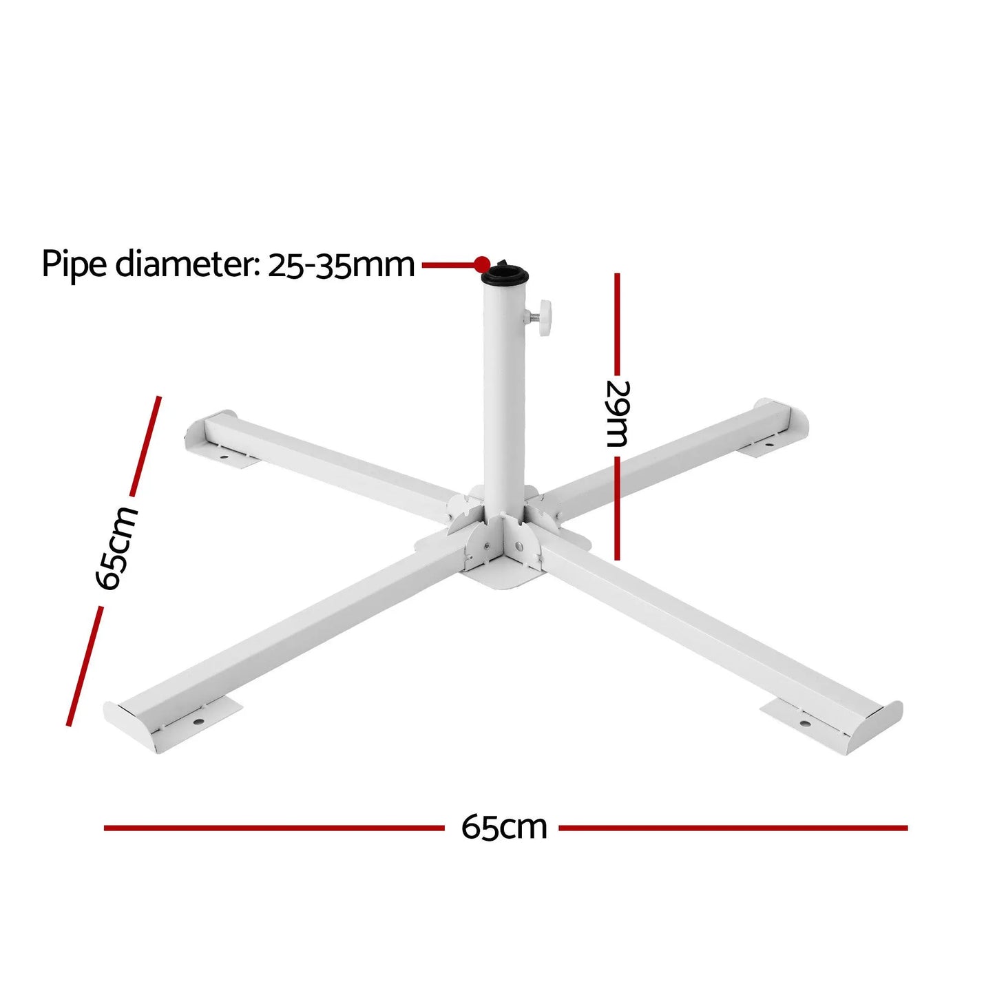Instahut Outdoor Umbrellas Base Steel Umbrella Holder 25 to 35mm White - Image 2