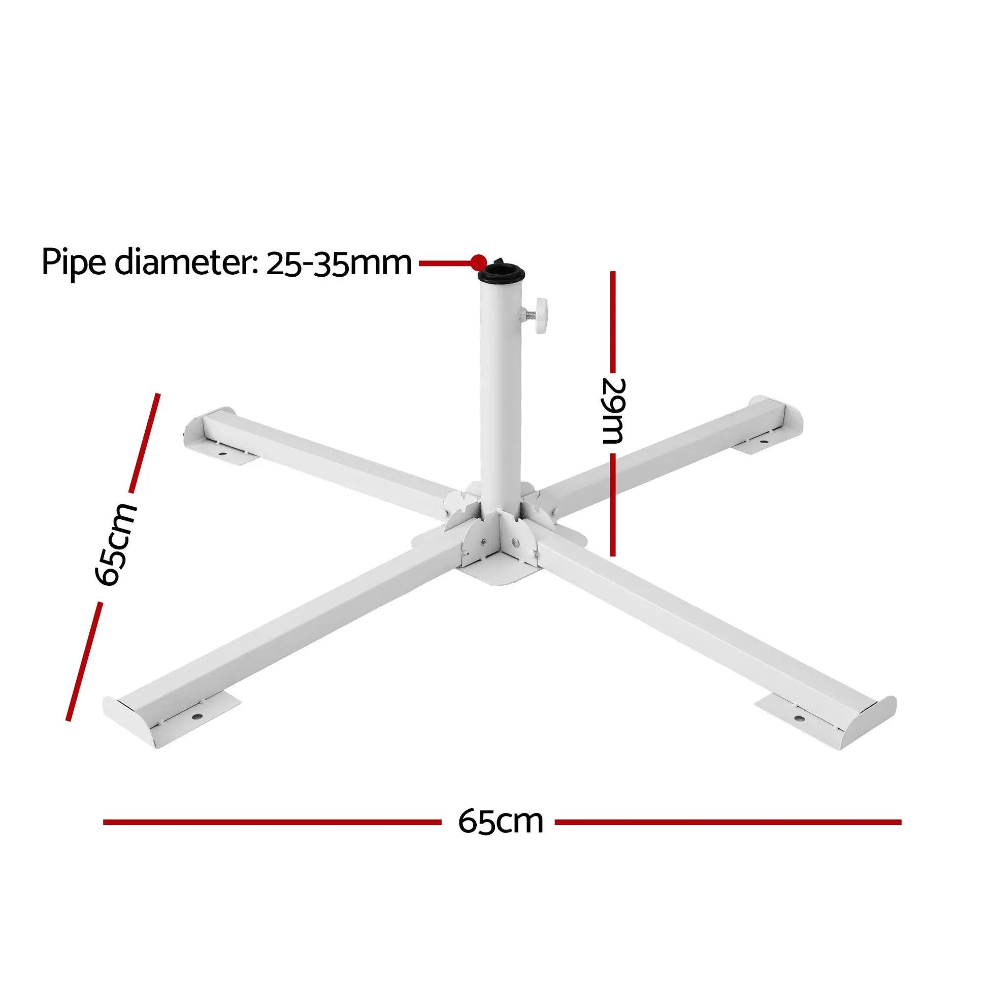 Instahut Outdoor Umbrellas Base Steel Umbrella Holder 25 to 35mm White - Image 2