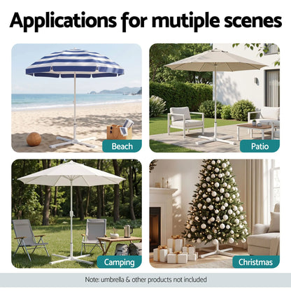 Instahut Outdoor Umbrellas Base Steel Umbrella Holder 25 to 35mm White - Image 6