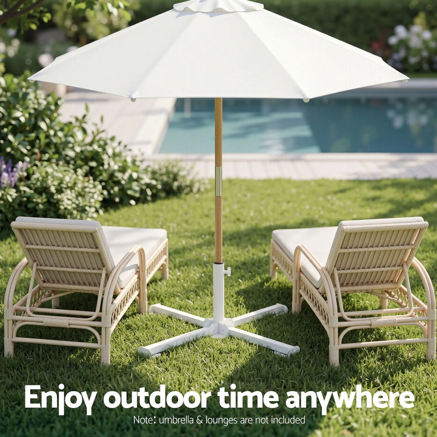 Instahut Outdoor Umbrellas Base Steel Umbrella Holder 25 to 35mm White - Image 7