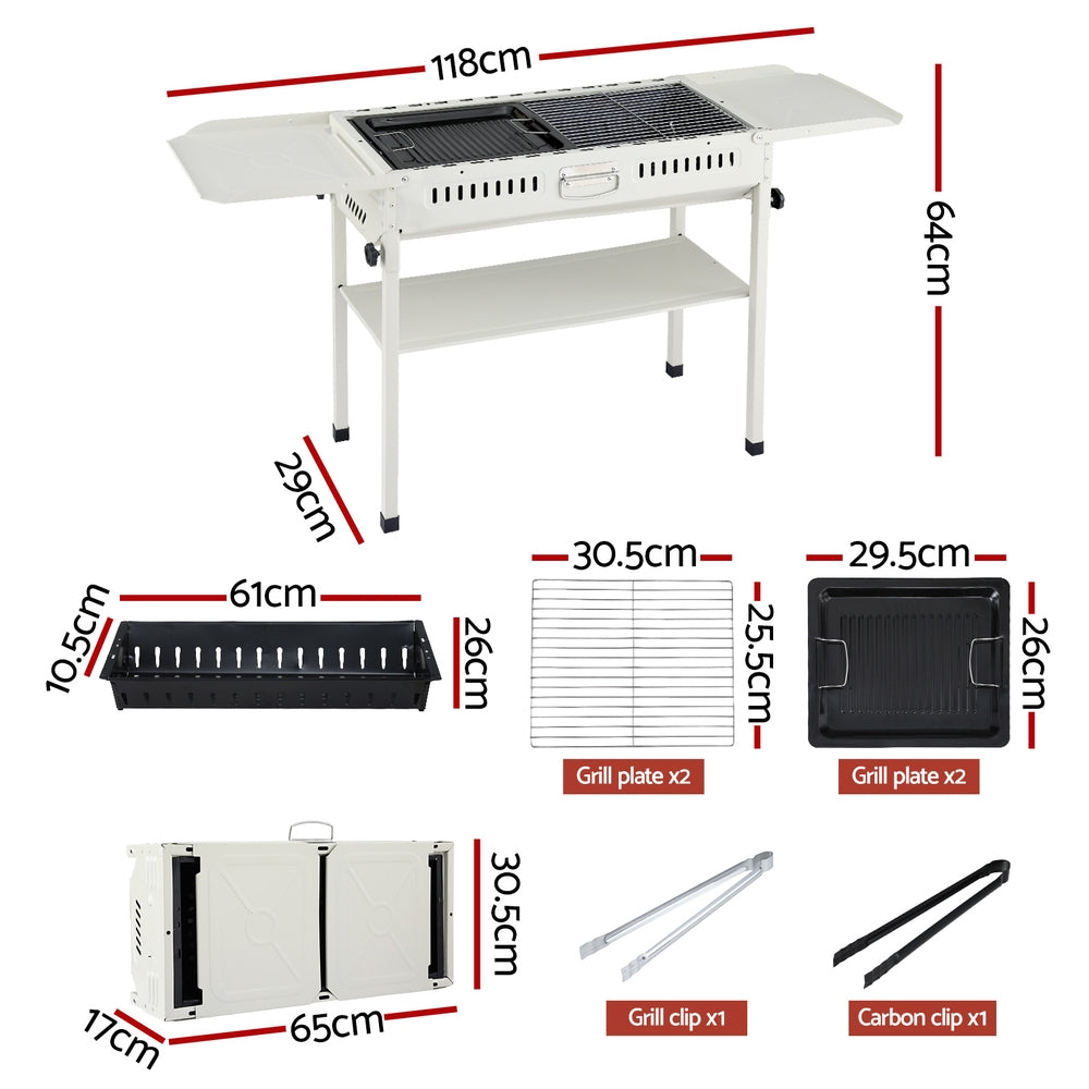 Grillz Portable BBQ Grill w/ Stainless Steel Racks & Pans for Outdoor - Image 3