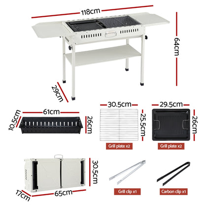 Grillz Portable BBQ Grill w/ Stainless Steel Racks & Pans for Outdoor - Image 3