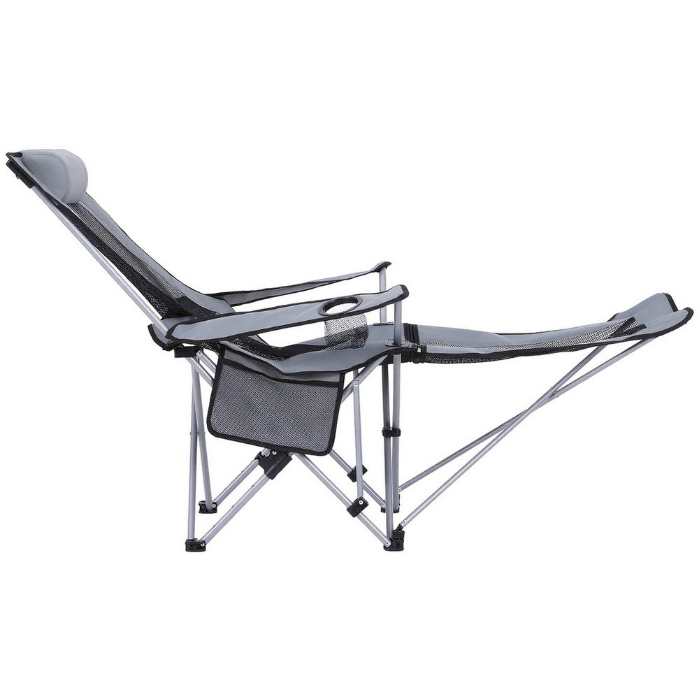 Weisshorn Camping Chair Adjustable Reclining Portable Outdoor Folding Chair Grey - Image 4
