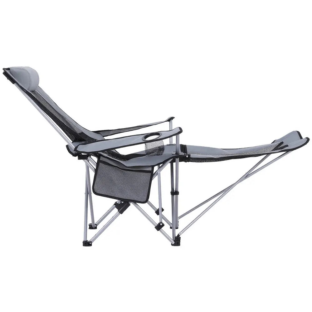 Weisshorn Camping Chair Adjustable Reclining Portable Outdoor Folding Chair Grey - Image 4