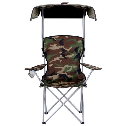 Weisshorn Camping Chair With Canopy Folding Outdoor Portable Seat Lightweight Beach Picnic Fishing Capacity 120KG Army Green - Image 4