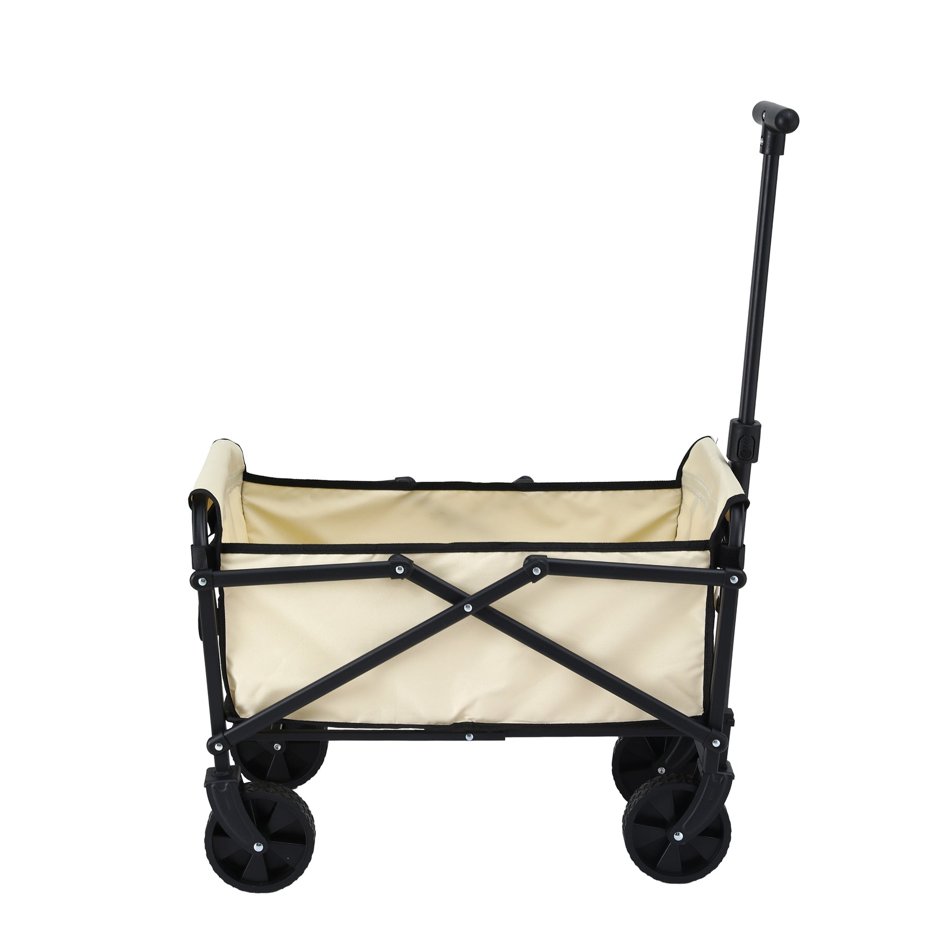 Gardeon Garden Cart Folding Trolley Camping Wagon Barrow Outdoor Beach Beige - Image 4