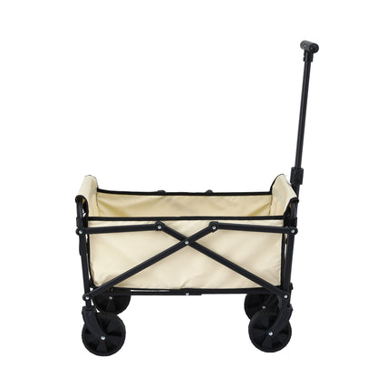 Gardeon Garden Cart Folding Trolley Camping Wagon Barrow Outdoor Beach Beige - Image 4
