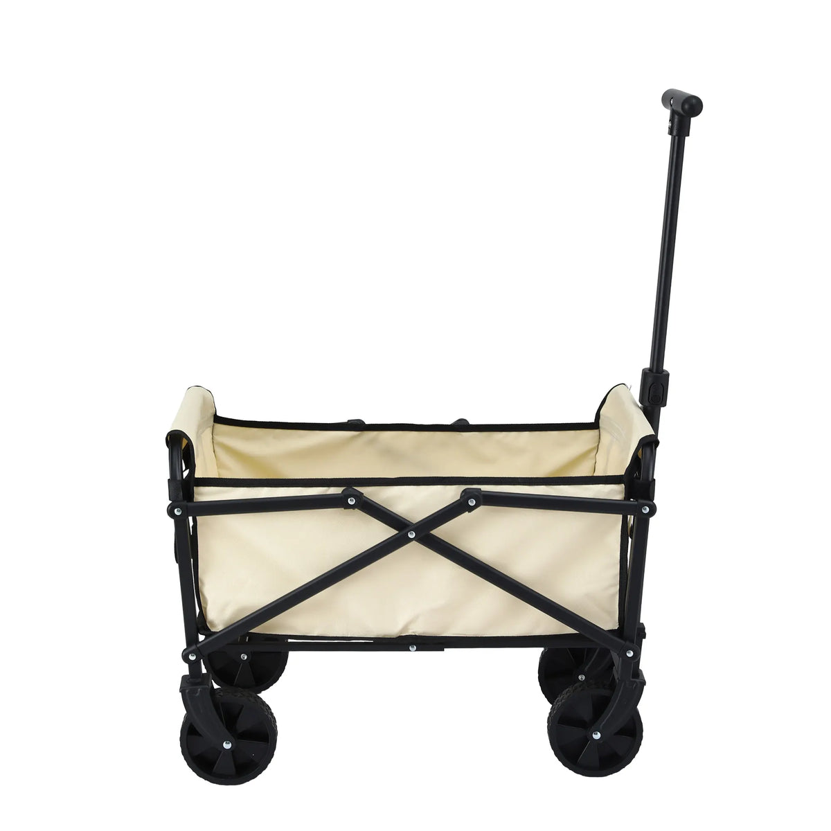 Gardeon Garden Cart Folding Trolley Camping Wagon Barrow Outdoor Beach Beige - Image 4