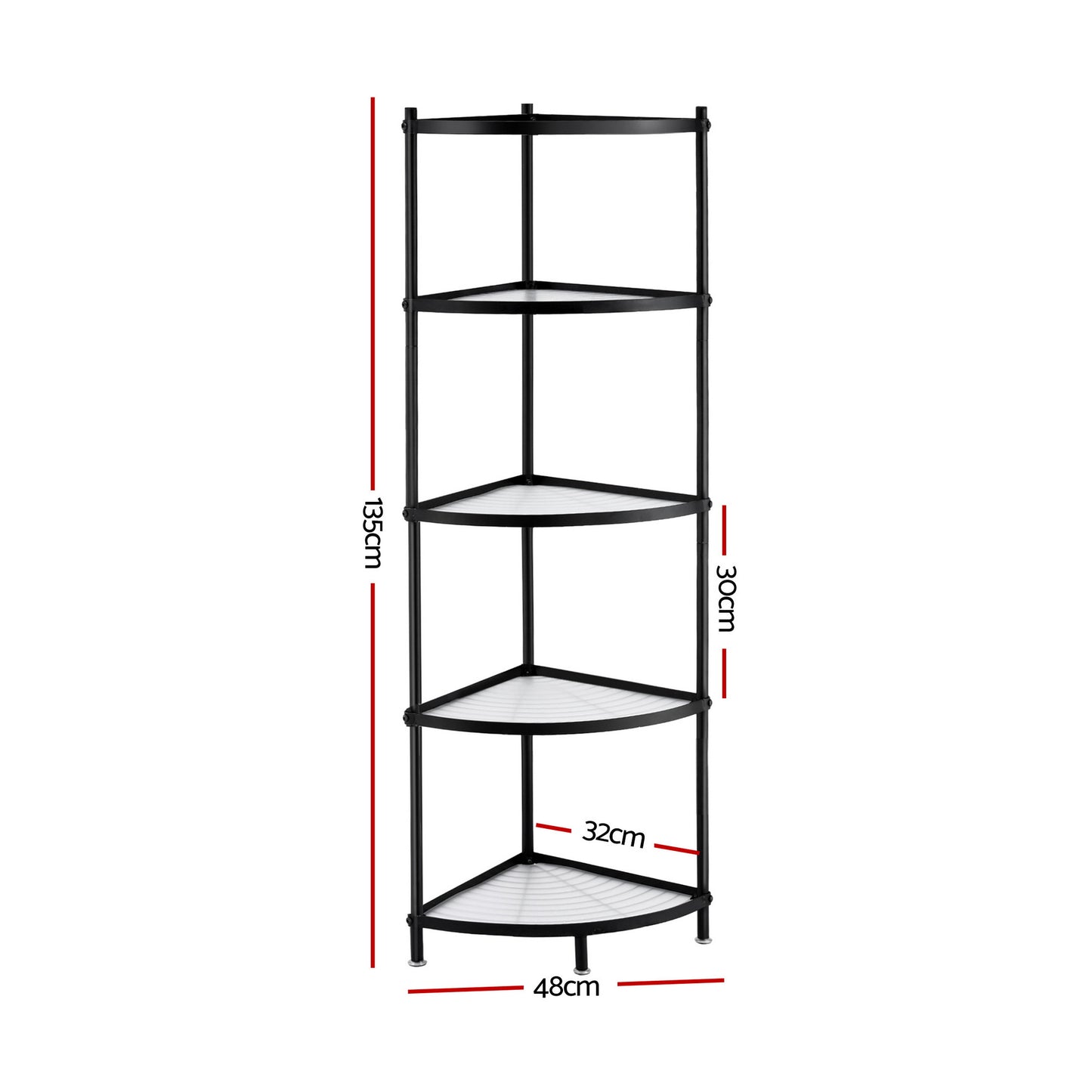 Artiss 5-Tier Kitchen Corner Shelf Rack Stand Microwave Metal Storage Shelves - Image 3