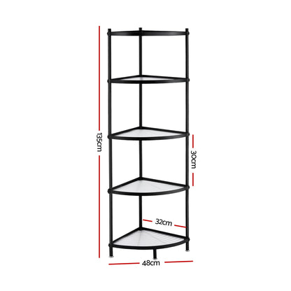 Artiss 5-Tier Kitchen Corner Shelf Rack Stand Microwave Metal Storage Shelves - Image 3