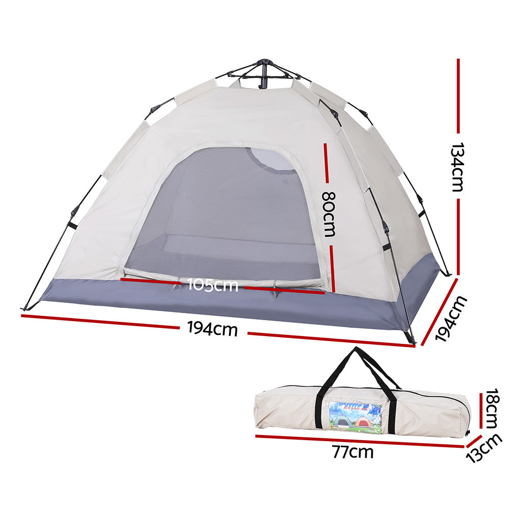 Weisshorn Camping Tent Instant Tent Pop up 2 Person Outdoor Hiking Tents Hiking Beige - Image 3