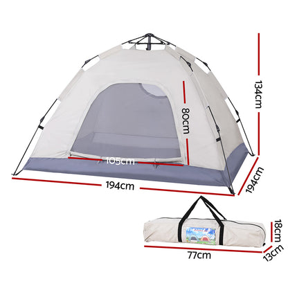 Weisshorn Camping Tent Instant Tent Pop up 2 Person Outdoor Hiking Tents Hiking Beige - Image 3