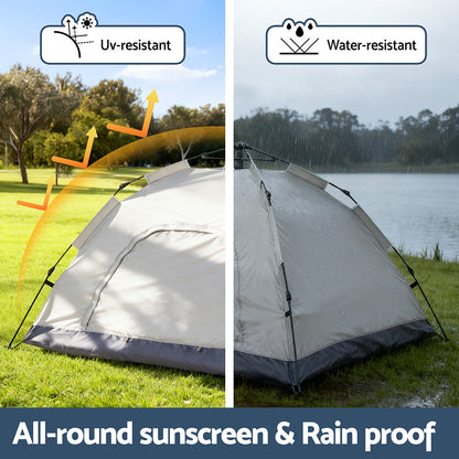 Weisshorn Camping Tent Instant Tent Pop up 2 Person Outdoor Hiking Tents Hiking Beige - Image 6