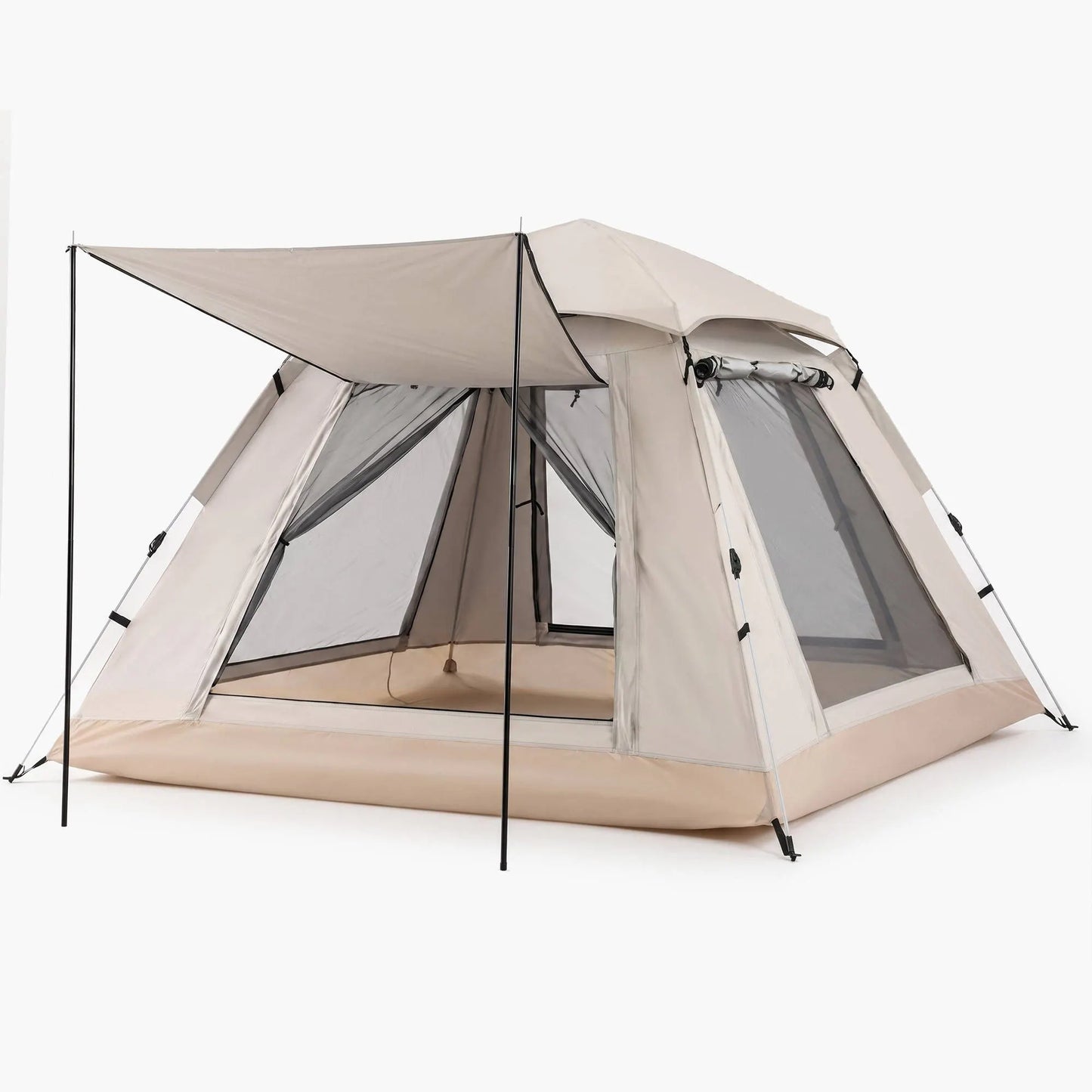 Weisshorn Camping Tent Family Shelter 210D Oxford Fabric Awning 210cm Khaki - Image 9