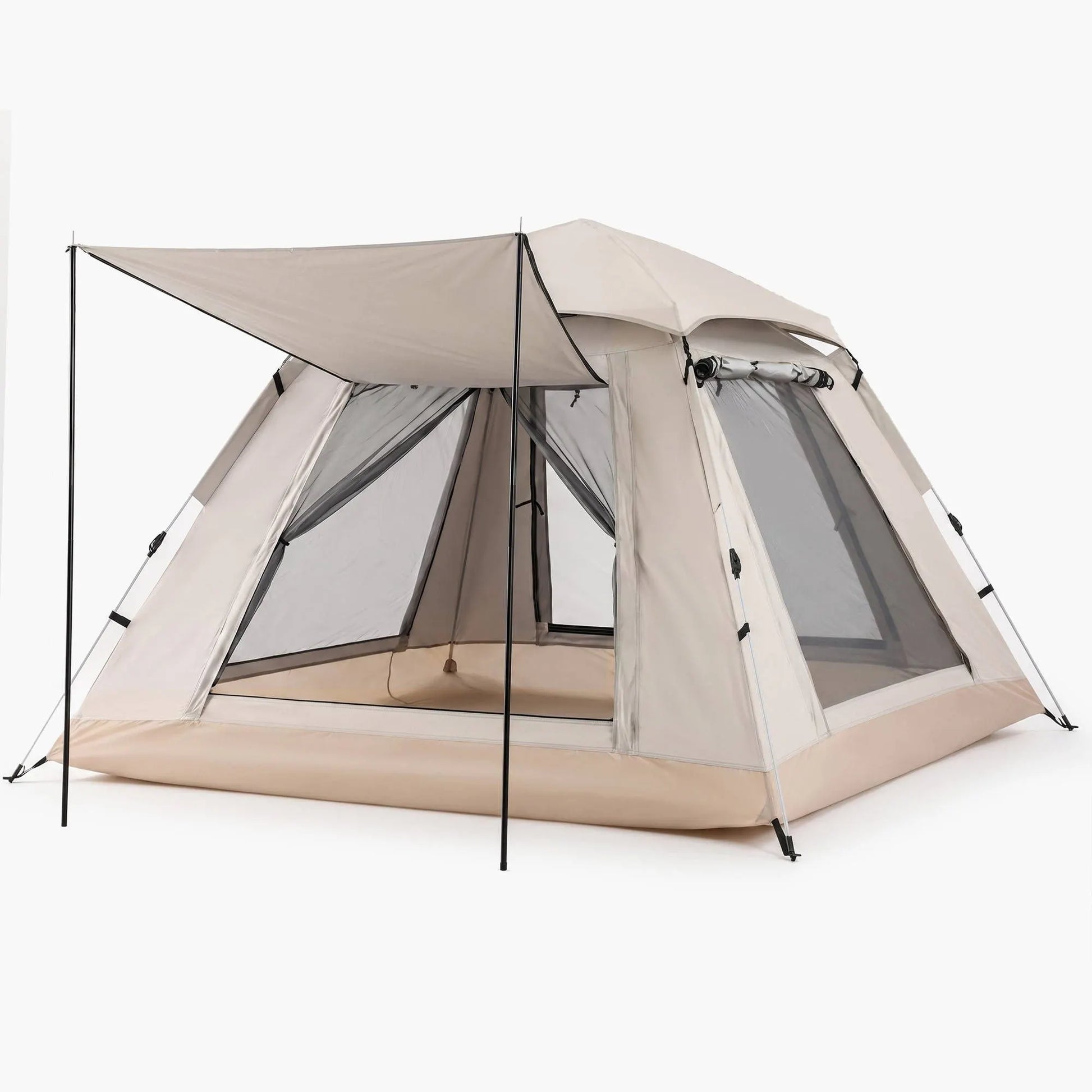 Weisshorn Camping Tent Family Shelter 210D Oxford Fabric Awning 210cm Khaki - Image 9