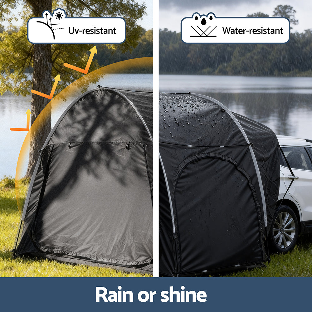 Weisshorn Camping Tent Car SUV Rear Hatchback Tents Canopy Portable Outdoor Family Black - Image 5