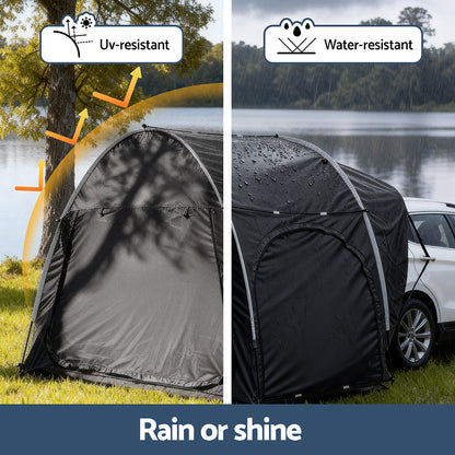Weisshorn Camping Tent Car SUV Rear Hatchback Tents Canopy Portable Outdoor Family Black - Image 5