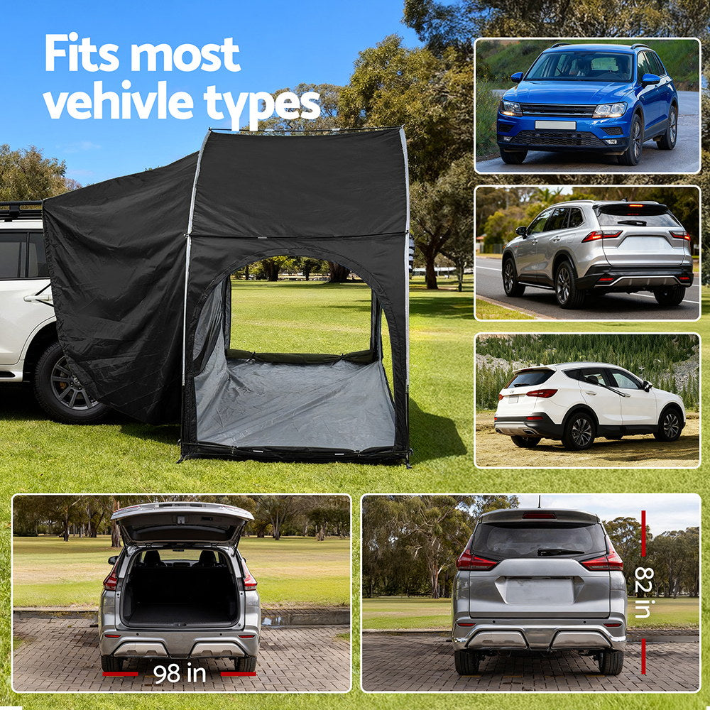 Weisshorn Camping Tent Car SUV Rear Hatchback Tents Canopy Portable Outdoor Family Black - Image 7
