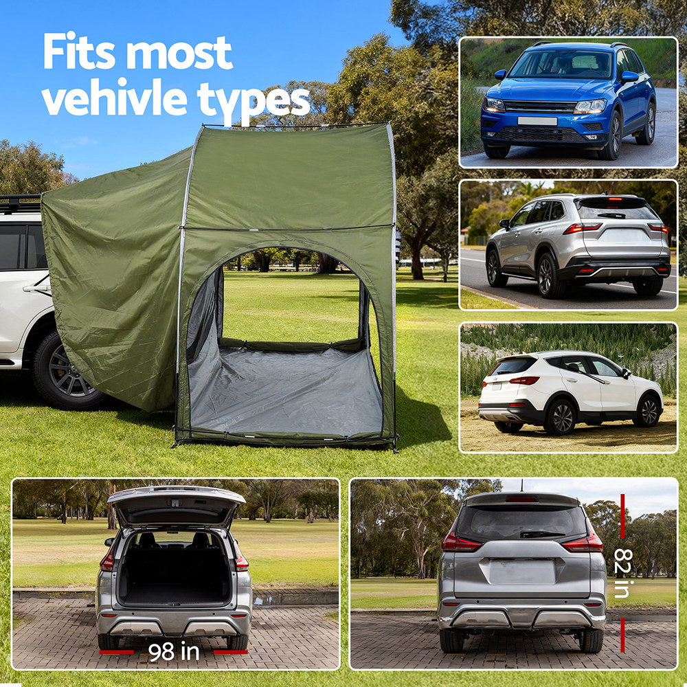 Weisshorn Camping Tent Car SUV Rear Hatchback Tents Canopy Portable Outdoor Family green - Image 7