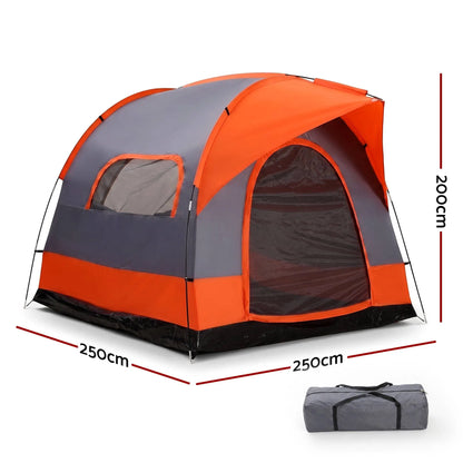 Weisshorn Camping Tent SUV Family Camping Car Tent 6-8 Person 250cm Orange - Image 2