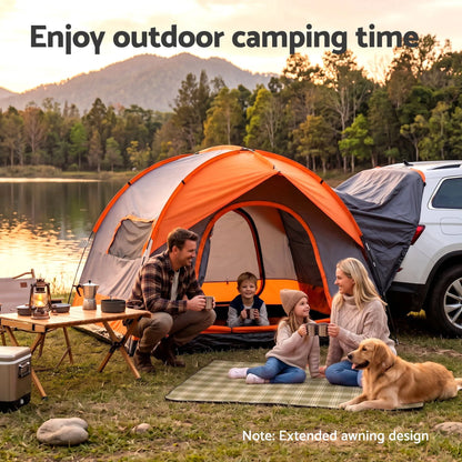 Weisshorn Camping Tent SUV Family Camping Car Tent 6-8 Person 250cm Orange - Image 7