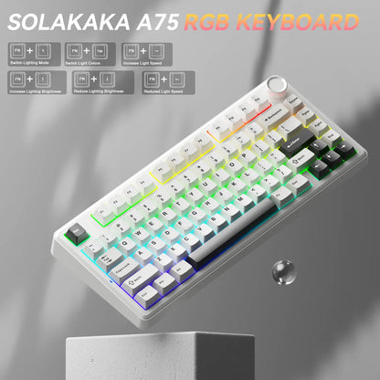 SOLAKAKA A75 75% Gasket Mechanical Keyboard Tri-Mode Hot-Swap Knob - Image 8