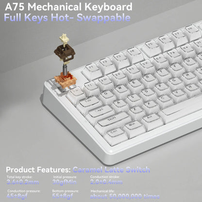SOLAKAKA A75 75% Gasket Mechanical Keyboard Tri-Mode Hot-Swap Knob - Image 6