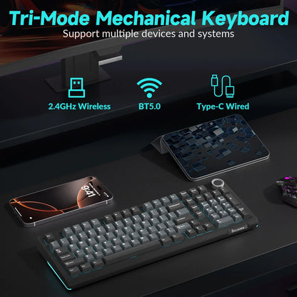 SOLAKAKA Ki99 Pro 99-Key Gasket Mechanical Keyboard Tri-Mode Hot-Swap Knob - Image 3
