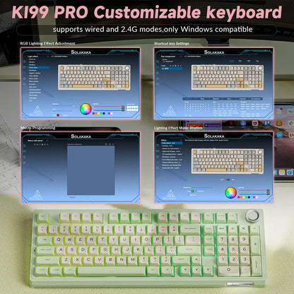 SOLAKAKA Ki99 Pro 99-Key Gasket Mechanical Keyboard Tri-Mode Hot-Swap Knob - Image 5
