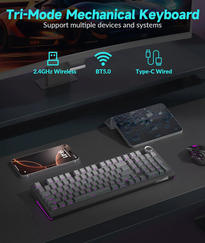 SOLAKAKA Ki99 Pro 99-Key Gasket Mechanical Keyboard Tri-Mode Hot-Swap Knob - Image 4
