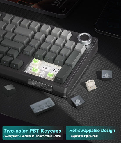 SOLAKAKA Ki99 Pro 99-Key Gasket Mechanical Keyboard Tri-Mode Hot-Swap Knob - Image 5