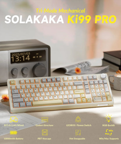 SOLAKAKA Ki99 Pro 99-Key Gasket Mechanical Keyboard Tri-Mode Hot-Swap Knob - Image 3