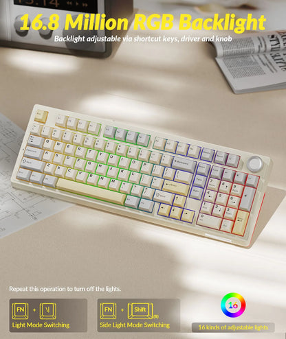 SOLAKAKA Ki99 Pro 99-Key Gasket Mechanical Keyboard Tri-Mode Hot-Swap Knob - Image 5