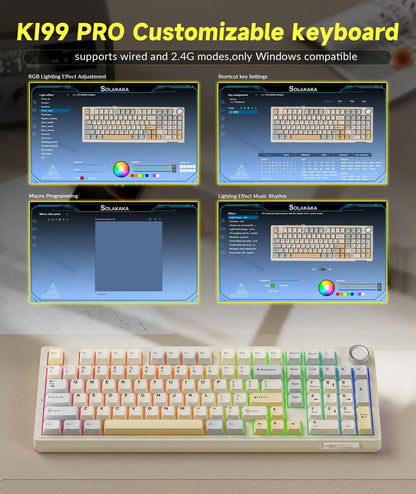 SOLAKAKA Ki99 Pro 99-Key Gasket Mechanical Keyboard Tri-Mode Hot-Swap Knob - Image 7