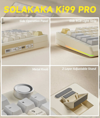 SOLAKAKA Ki99 Pro 99-Key Gasket Mechanical Keyboard Tri-Mode Hot-Swap Knob - Image 8
