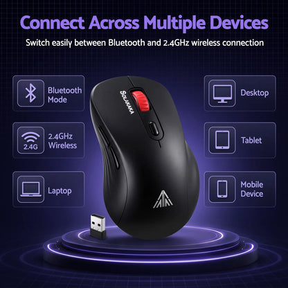 SOLAKAKA Silent Wireless Mouse Bluetooth 2.4GHz 4200 DPI 7 Buttons - Image 5