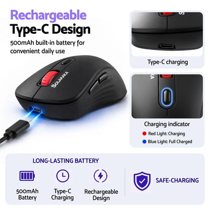 SOLAKAKA Silent Wireless Mouse Bluetooth 2.4GHz 4200 DPI 7 Buttons - Image 8