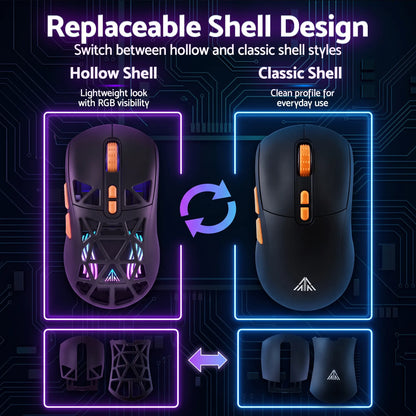 SOLAKAKA SM802 Pro Tri-Mode Gaming Mouse RGB 24000 DPI Hotswap - Image 7