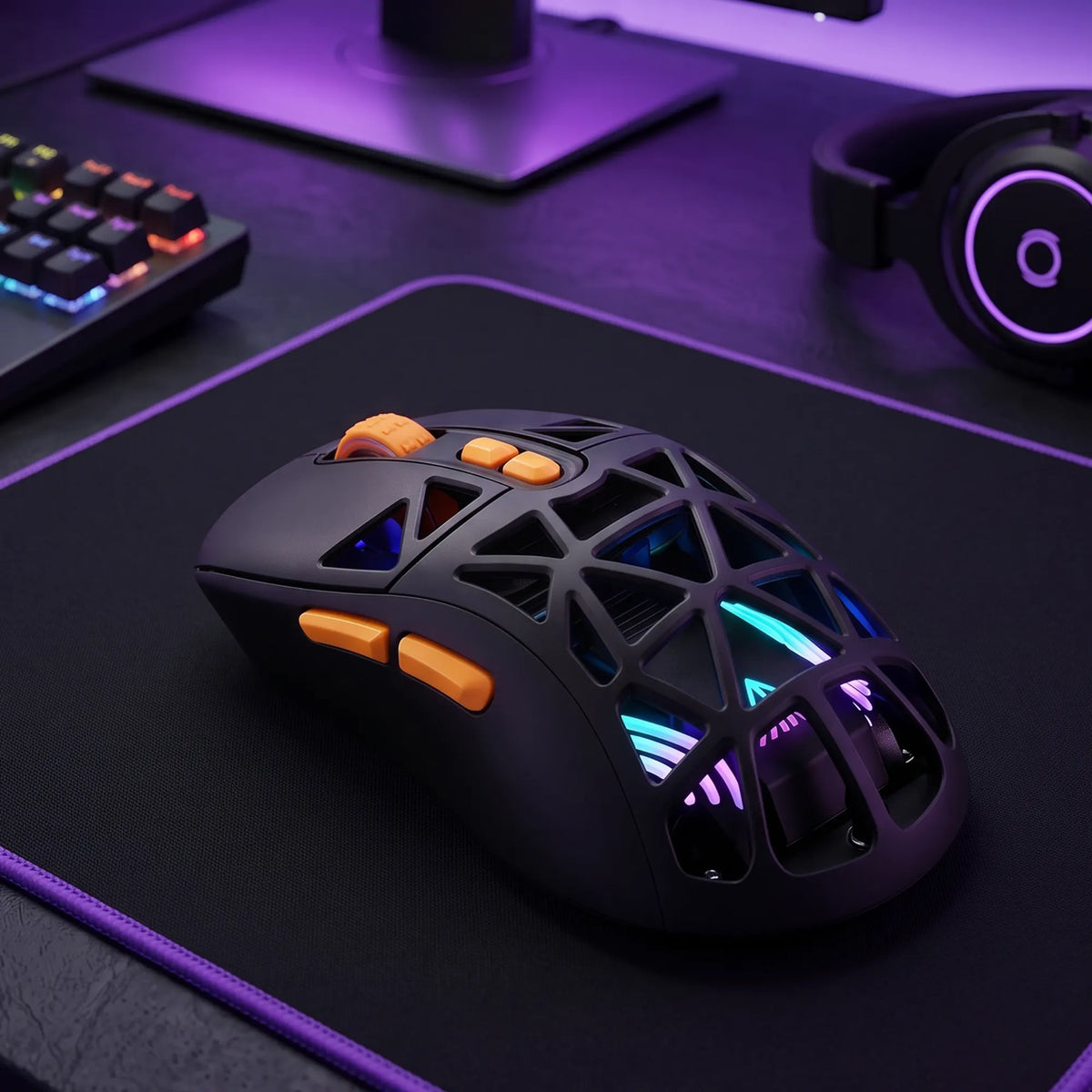 SOLAKAKA SM802 Pro Tri-Mode Gaming Mouse RGB 24000 DPI Hotswap - Image 9