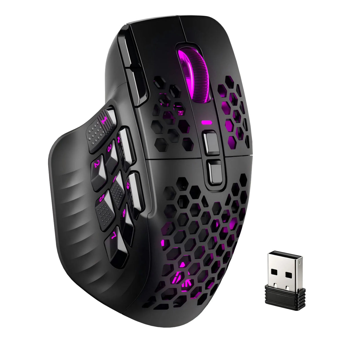 SOLAKAKA Wireless MMO Gaming Mouse 16 Buttons Bluetooth 24000 DPI RGB - Image 2