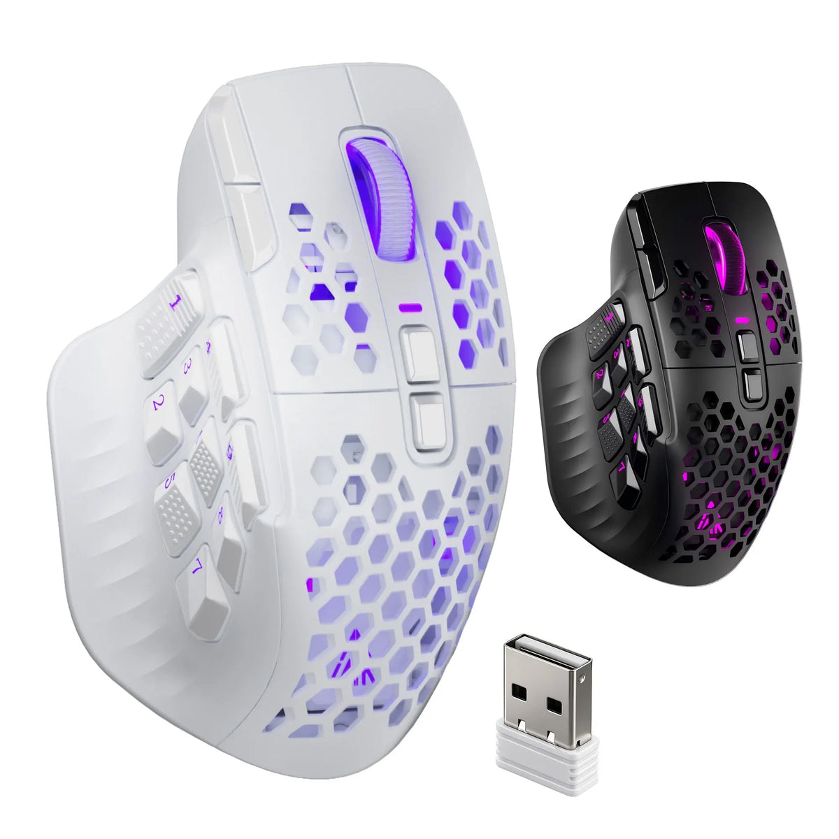 SOLAKAKA Wireless MMO Gaming Mouse 16 Buttons Bluetooth 24000 DPI RGB