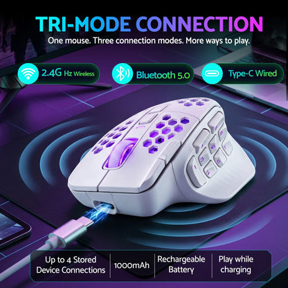 SOLAKAKA Wireless MMO Gaming Mouse 16 Buttons Bluetooth 24000 DPI RGB - Image 6
