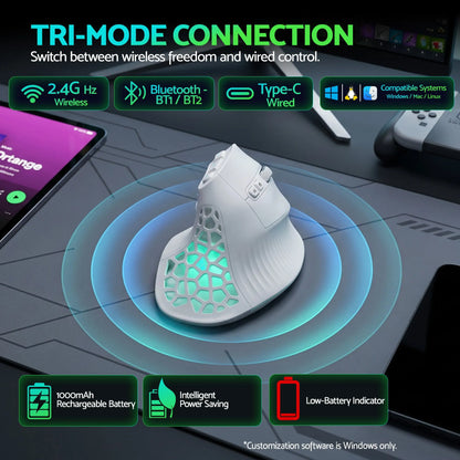 SOLAKAKA E9 Vertical MMO Gaming Mouse Tri-Mode 36000 DPI Ergonomic - Image 7