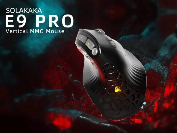 SOLAKAKA E9 Pro Vertical MMO Mouse Tri-Mode 36000 DPI 8000Hz PAW3395 - Image 3