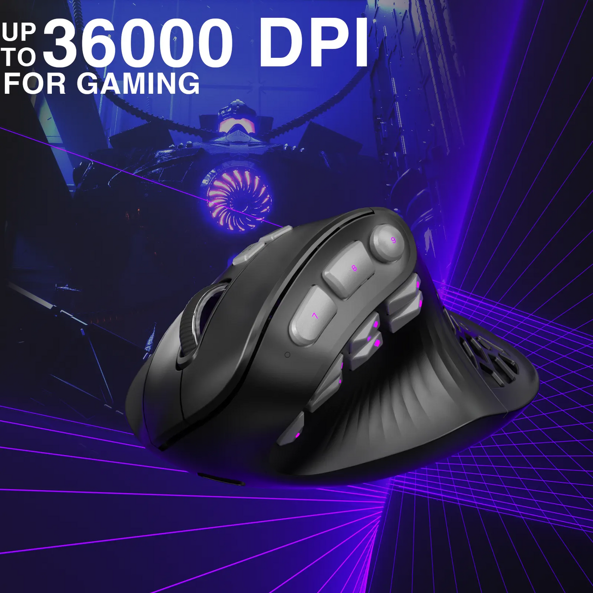 SOLAKAKA E9 Pro Vertical MMO Mouse Tri-Mode 36000 DPI 8000Hz PAW3395 - Image 6