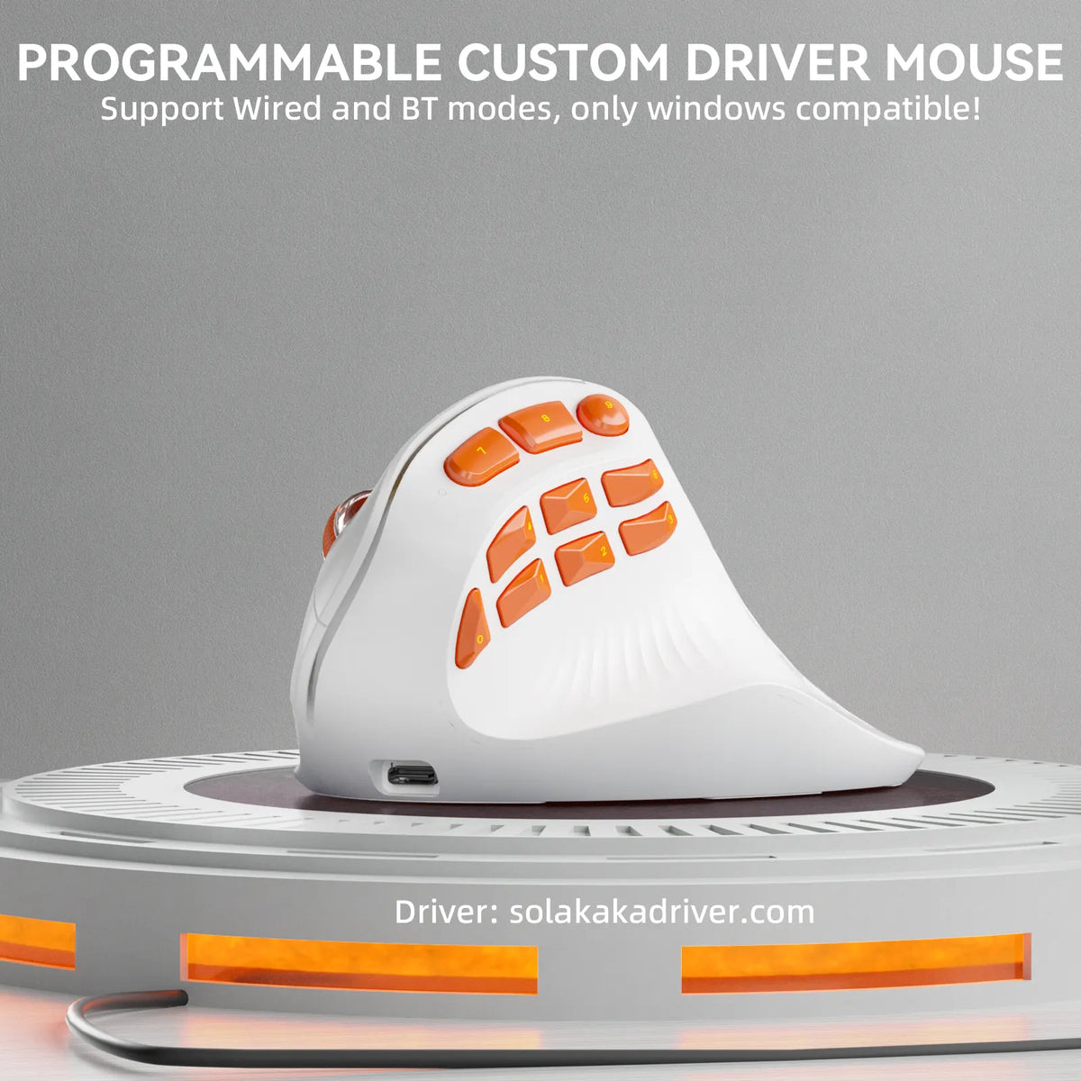 SOLAKAKA E9 Pro Vertical MMO Mouse Tri-Mode 36000 DPI 8000Hz PAW3395 - Image 4