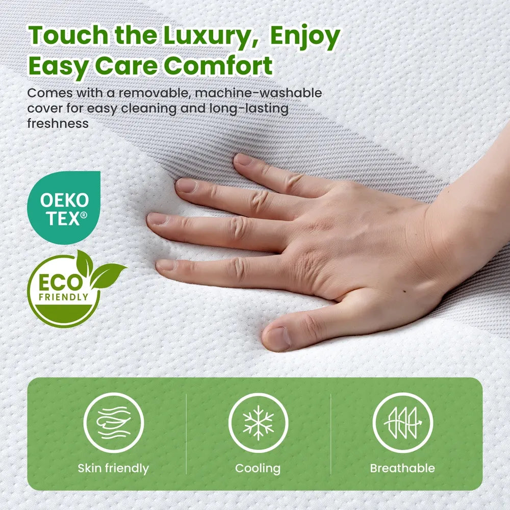 25cm Single Reversible Gel Memory Foam Mattress BedStory Medium & Firm - Image 4