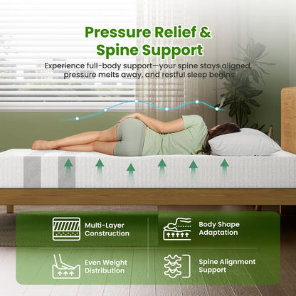 25cm Single Reversible Gel Memory Foam Mattress BedStory Medium & Firm - Image 5